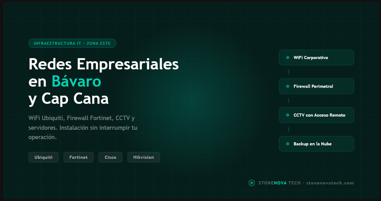 Infraestructura IT y Redes Empresariales en Bávaro y Cap Cana: Por Qué el WiFi del Router No es Suficiente